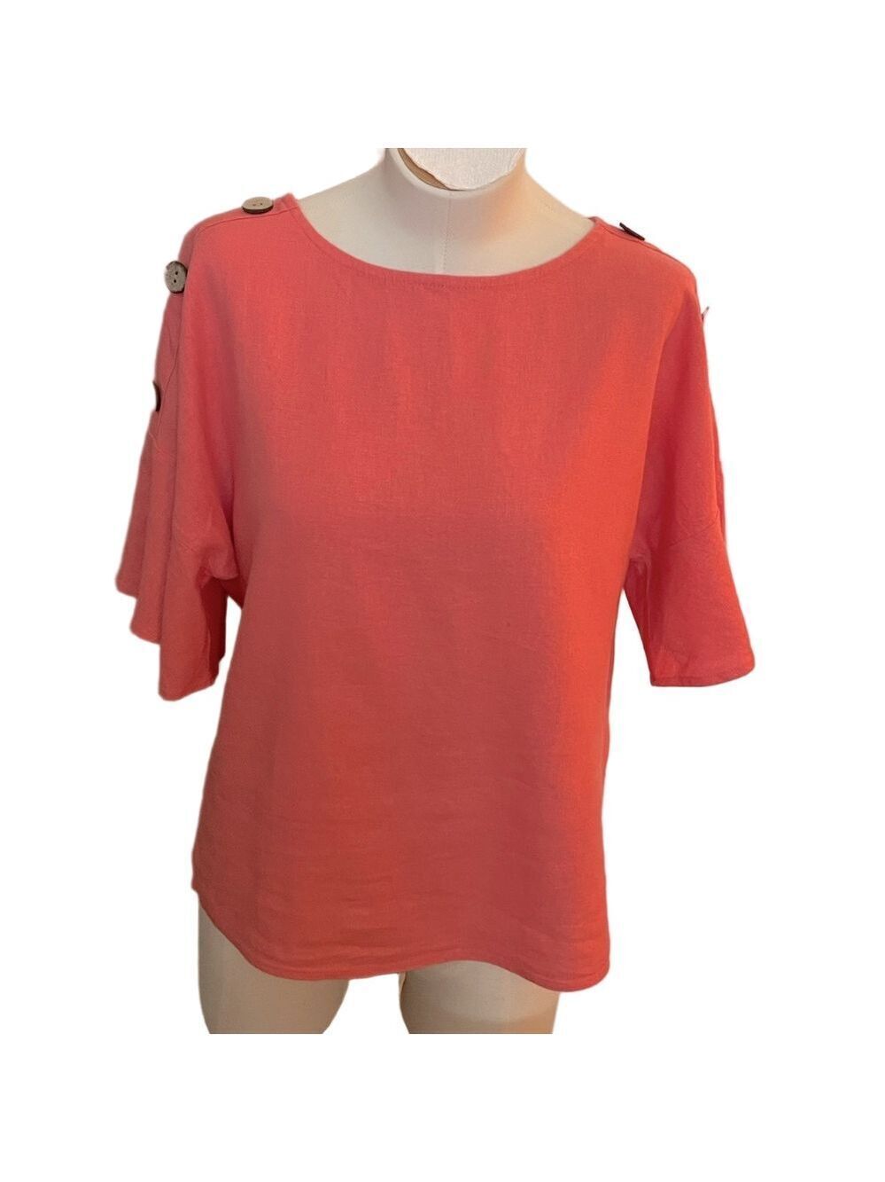 Ellen Tracy Linen ShortsleeveTop